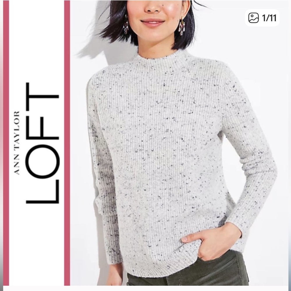 LOFT Light Gray Knit Sweater